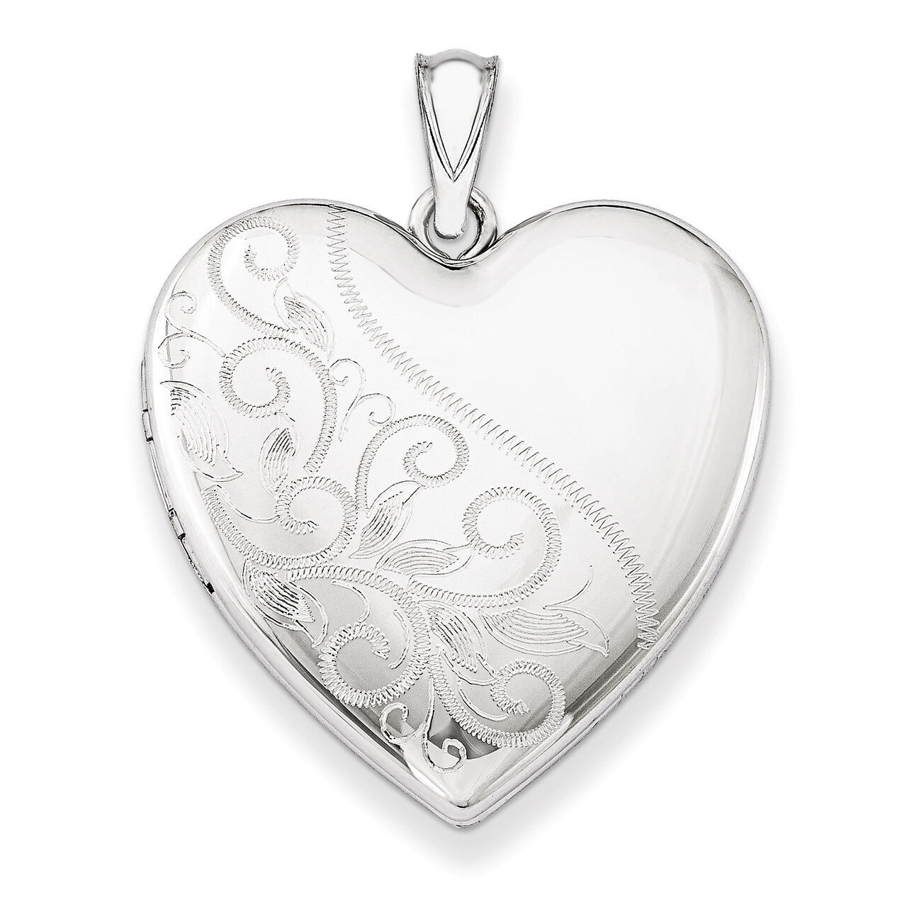 Scrolled Heart Family Locket Sterling Silver 24mm QLS402, MPN: QLS402, 191101277351