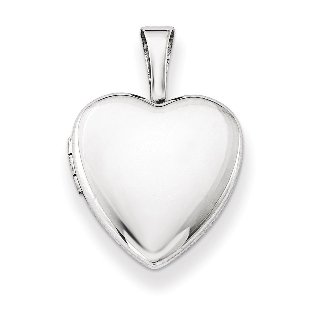 Polished 12mm Heart Locket Sterling Silver QLS484