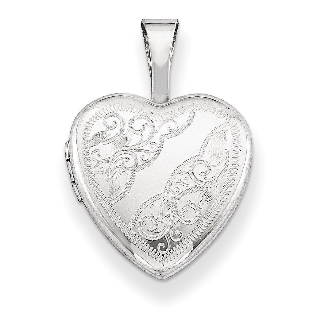 Side Swirls 12mm Heart Locket Sterling Silver QLS485, MPN: QLS485, 883957143491