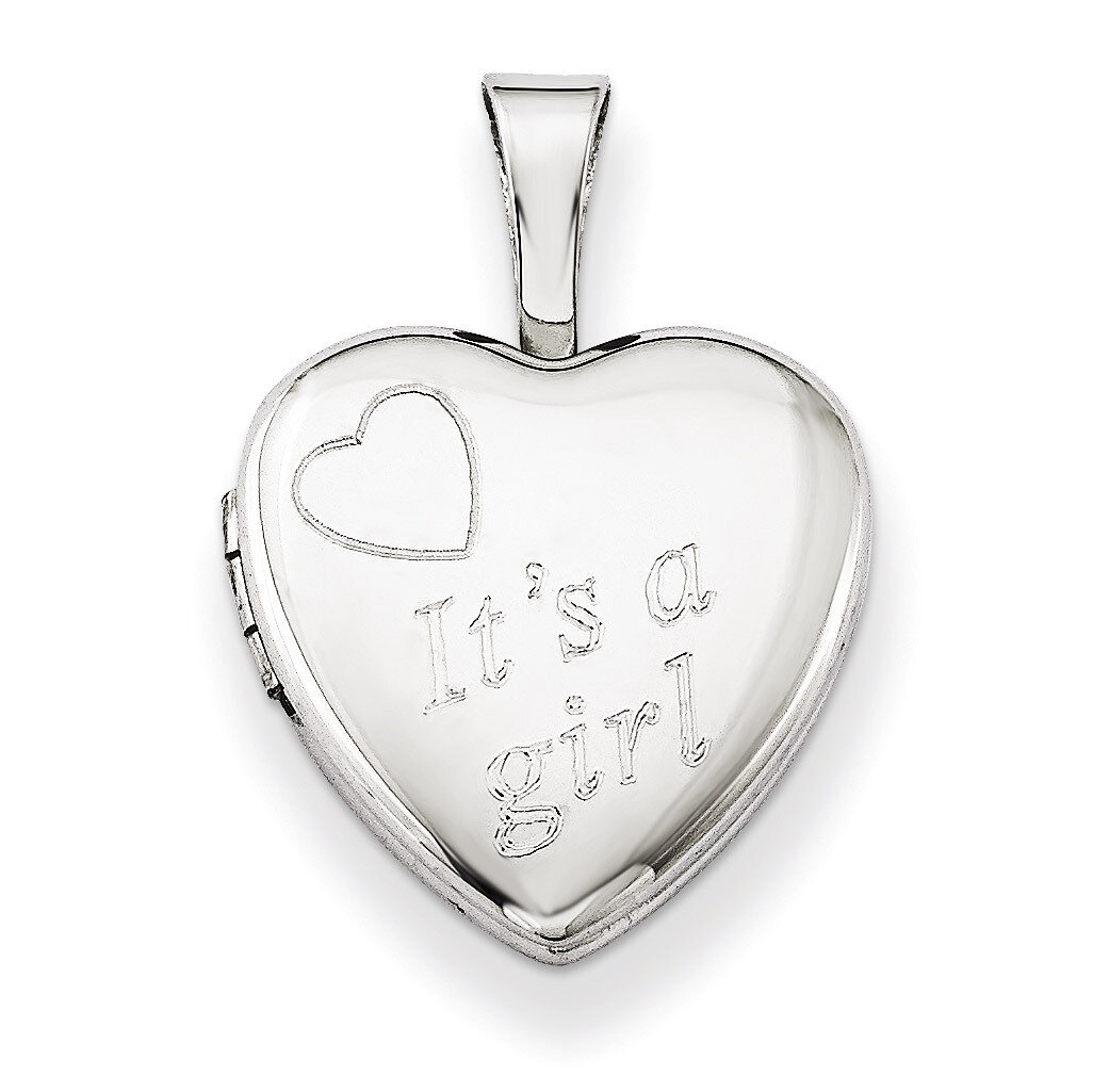 It&#39;s A Girl 12mm Heart Locket Sterling Silver QLS525