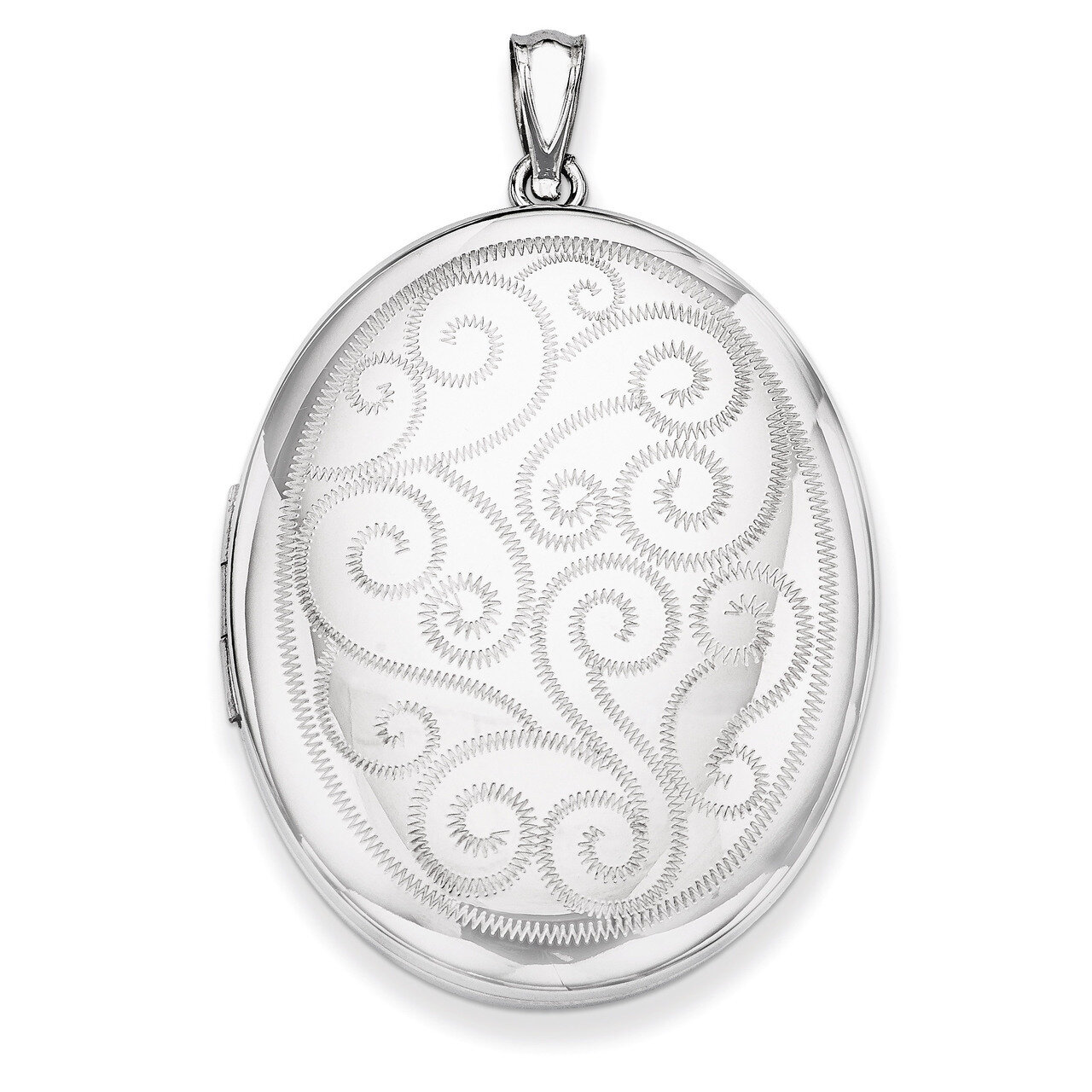 Swirls 34mm Oval Locket Sterling Silver QLS582, MPN: QLS582, 883957571959