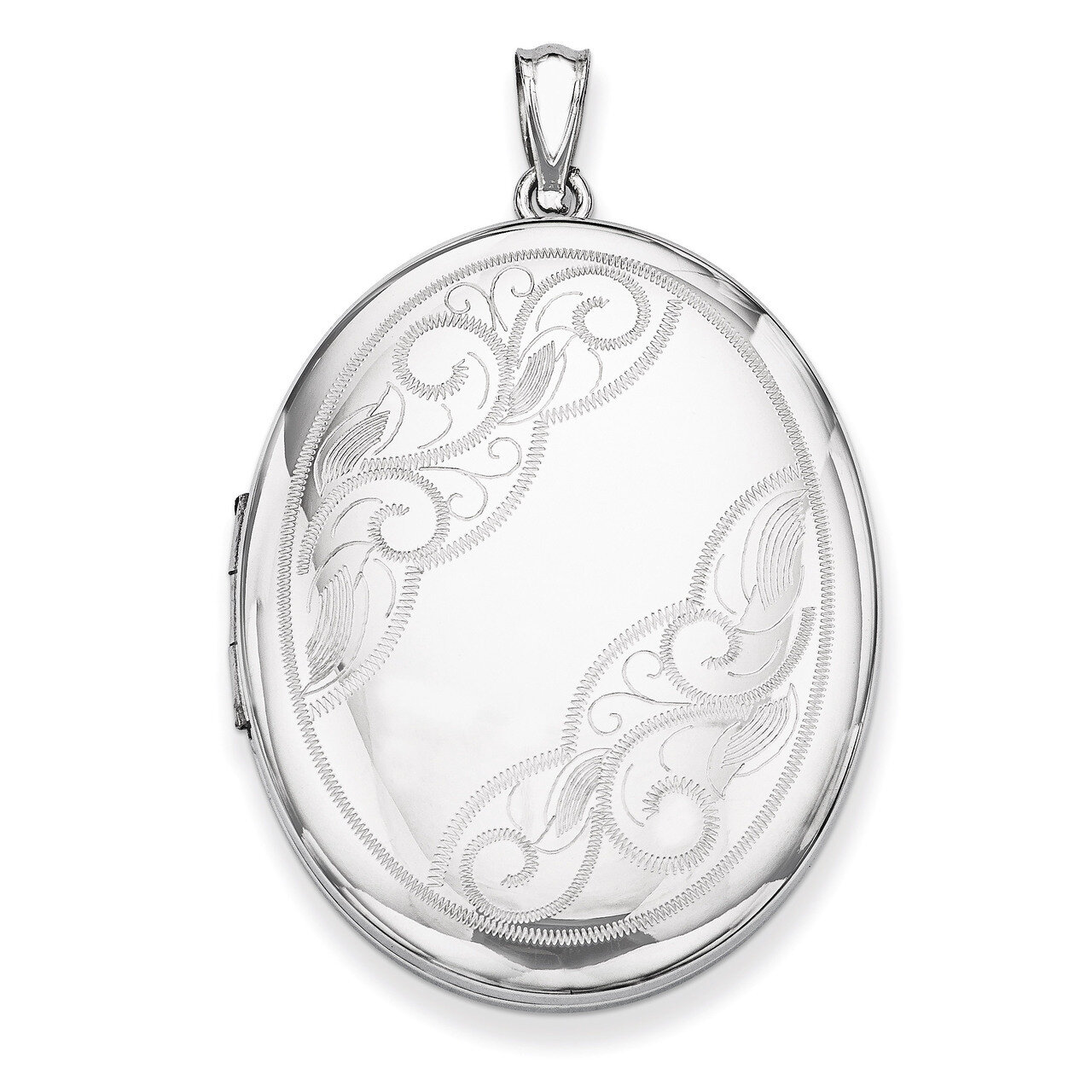 Side Swirls 34mm Oval Locket Sterling Silver QLS583, MPN: QLS583, 883957549057