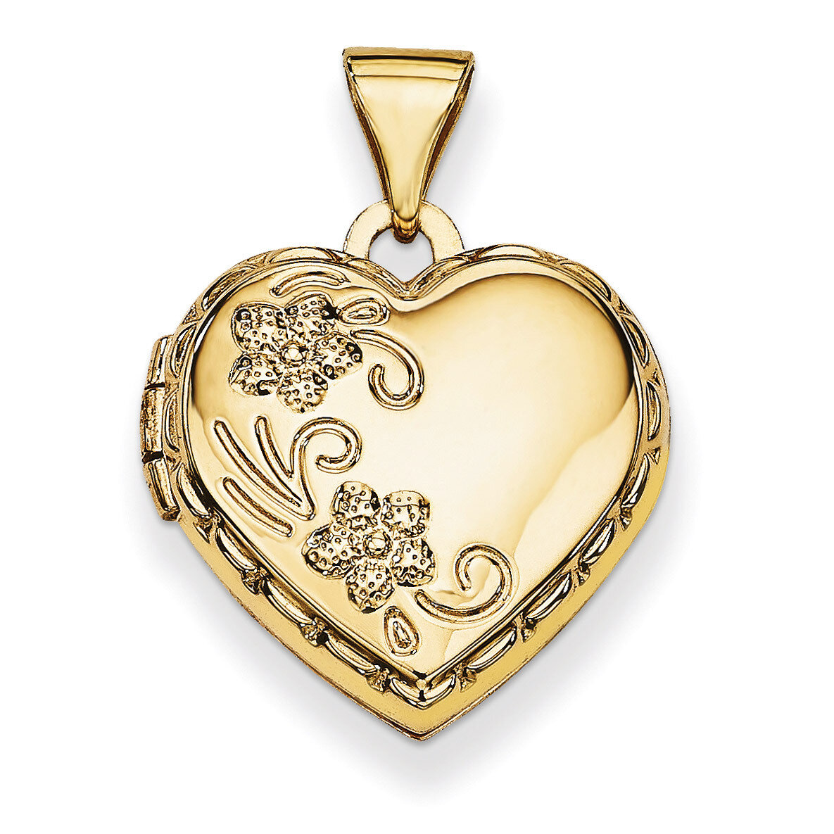 Domed Heart Locket 14k Yellow Gold XL135