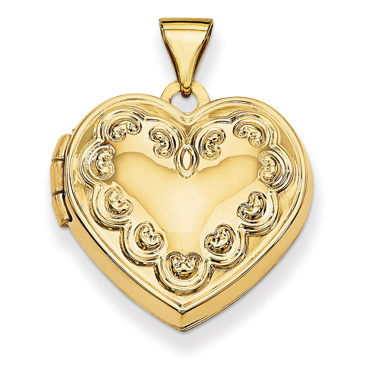 Domed Heart Locket 14k Yellow Gold XL141