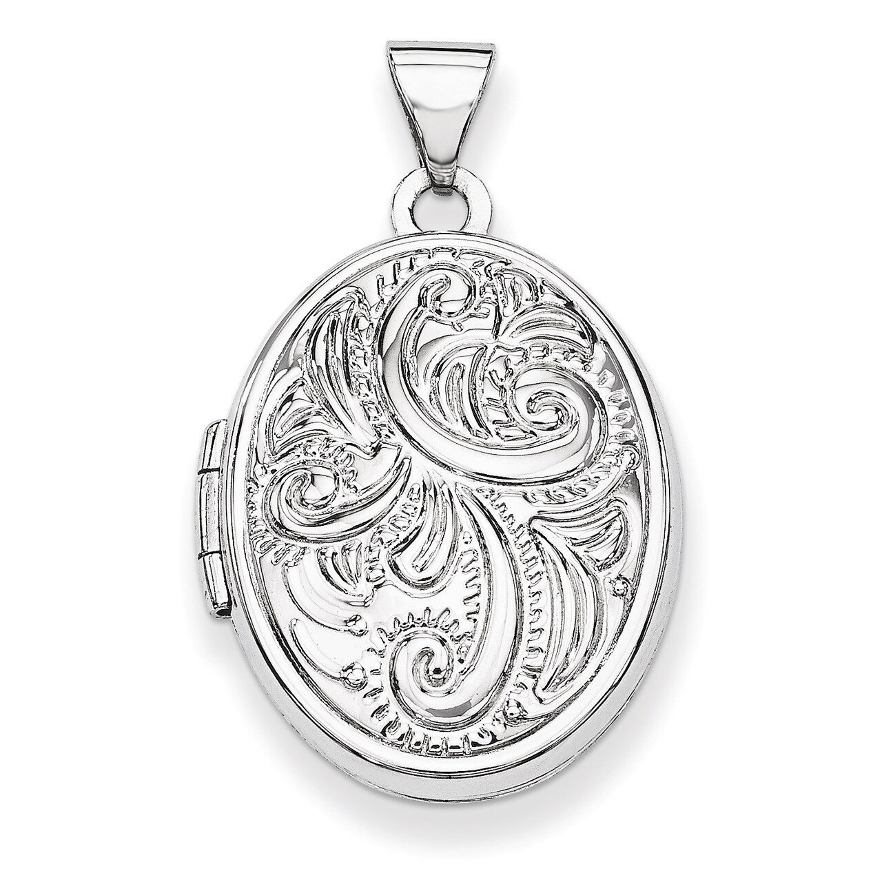 Domed Oval Locket 14k White Gold XL158, MPN: XL158, 886774127422