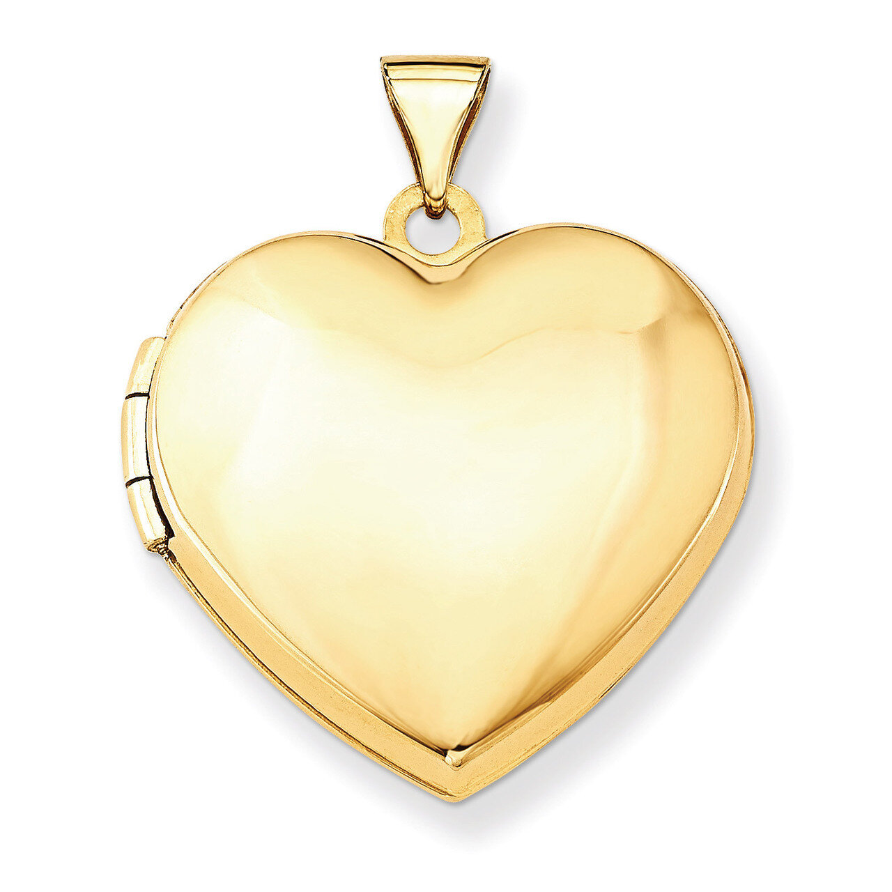 21mm Heart Domed Plain Locket 14k Yellow Gold XL516