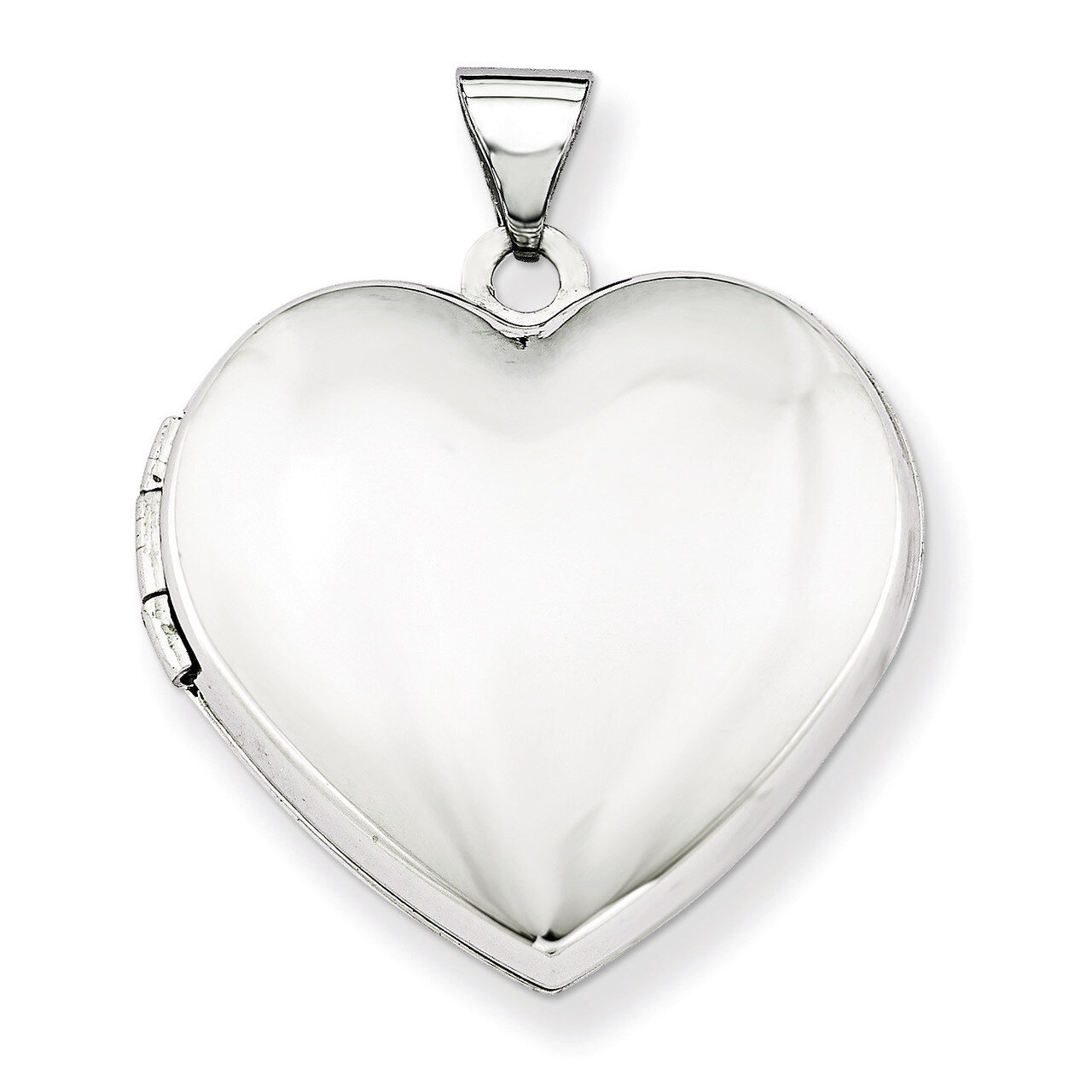Heart Plain Domed Family Locket 14k White Gold 21mm XL576, MPN: XL576, 886774129419