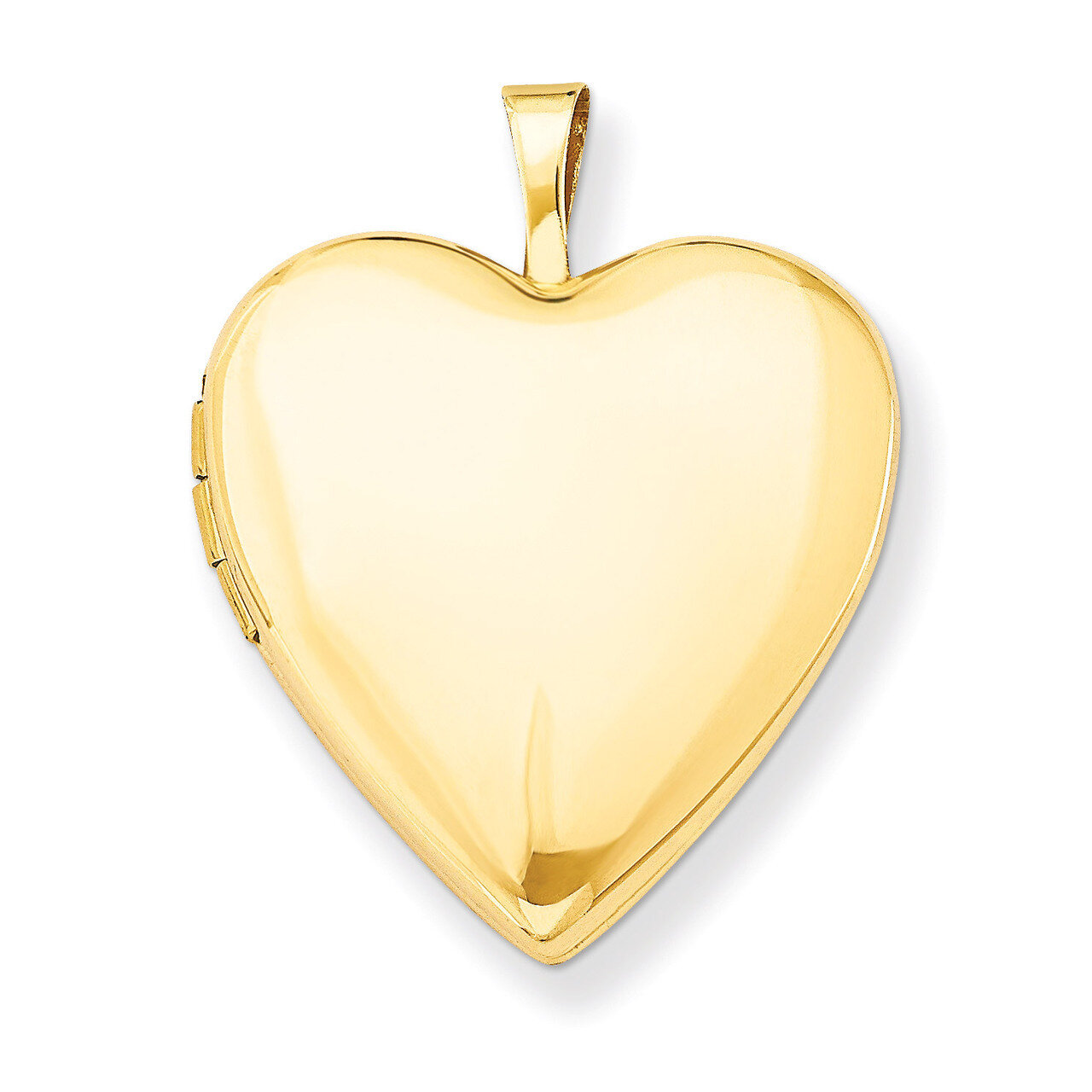 Plain Polished Heart Locket 14k Gold 20mm XL588