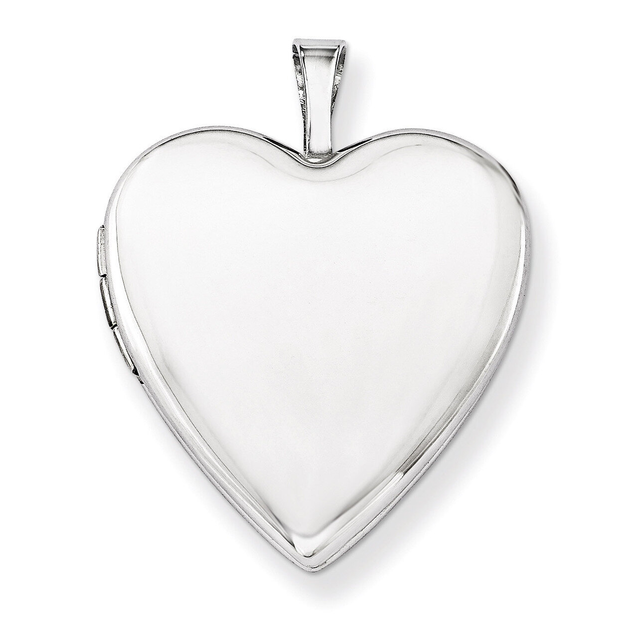 Plain Polished Heart Locket 14k White Gold 20mm XL589, MPN: XL589, 883957143408
