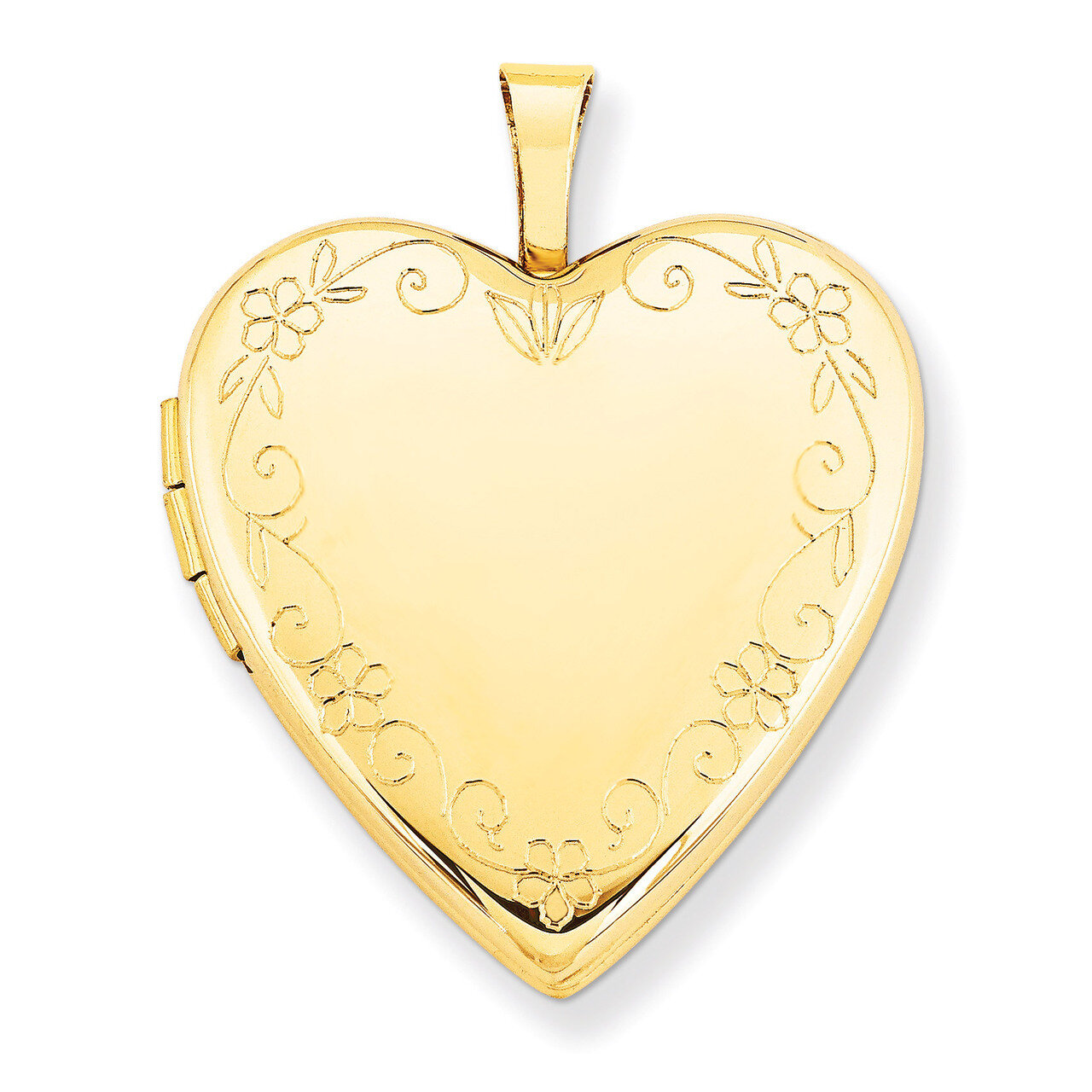 Flower Vine Border Heart Locket 14k Gold 20mm XL598, MPN: XL598, 883957143606