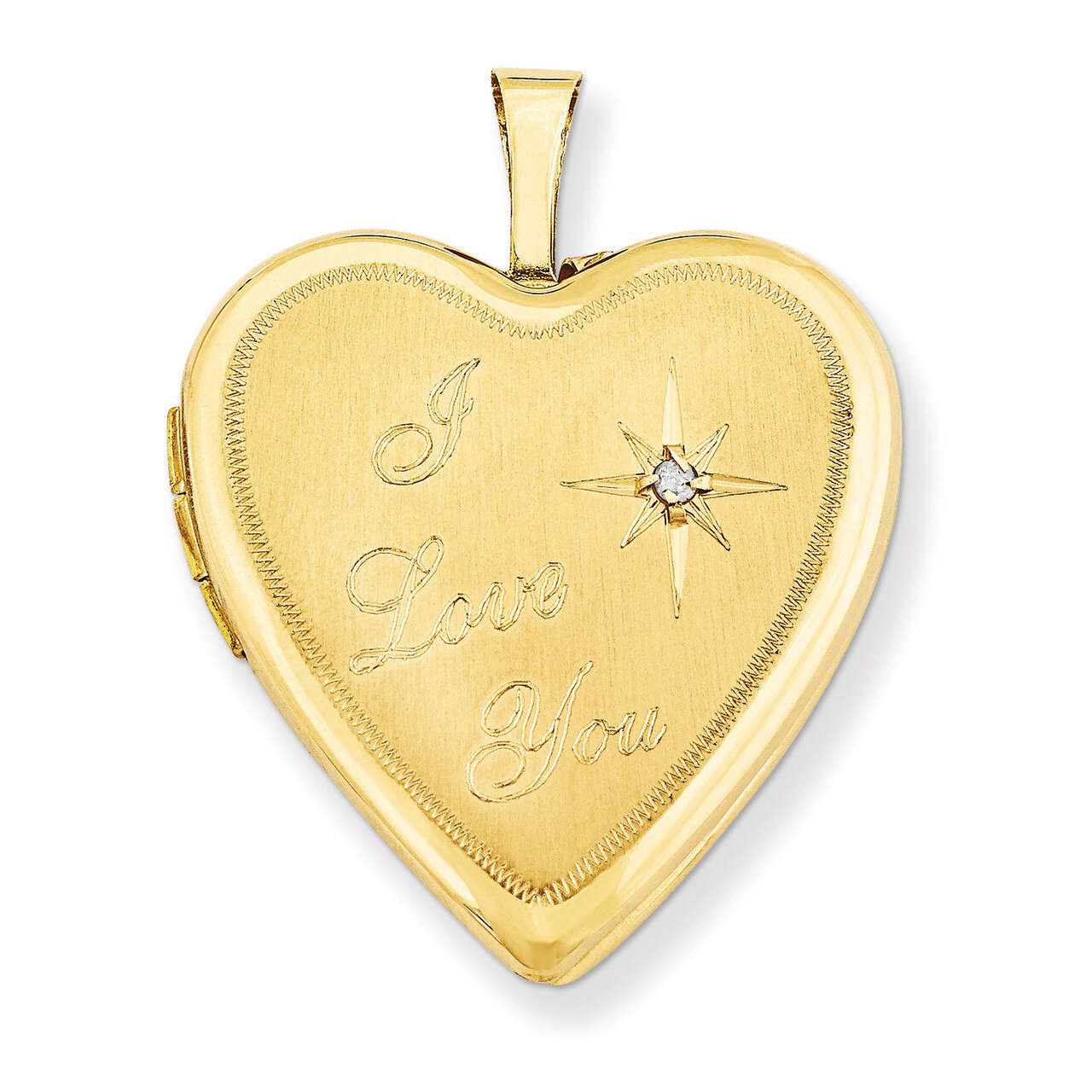 I Love You with Diamond Heart Locket 14k Gold 20mm XL600, MPN: XL600, 883957144245