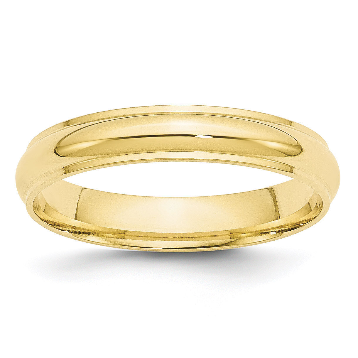 4mm Half Round with Edge Band 10k Yellow Gold Engravable 1HRE040-10