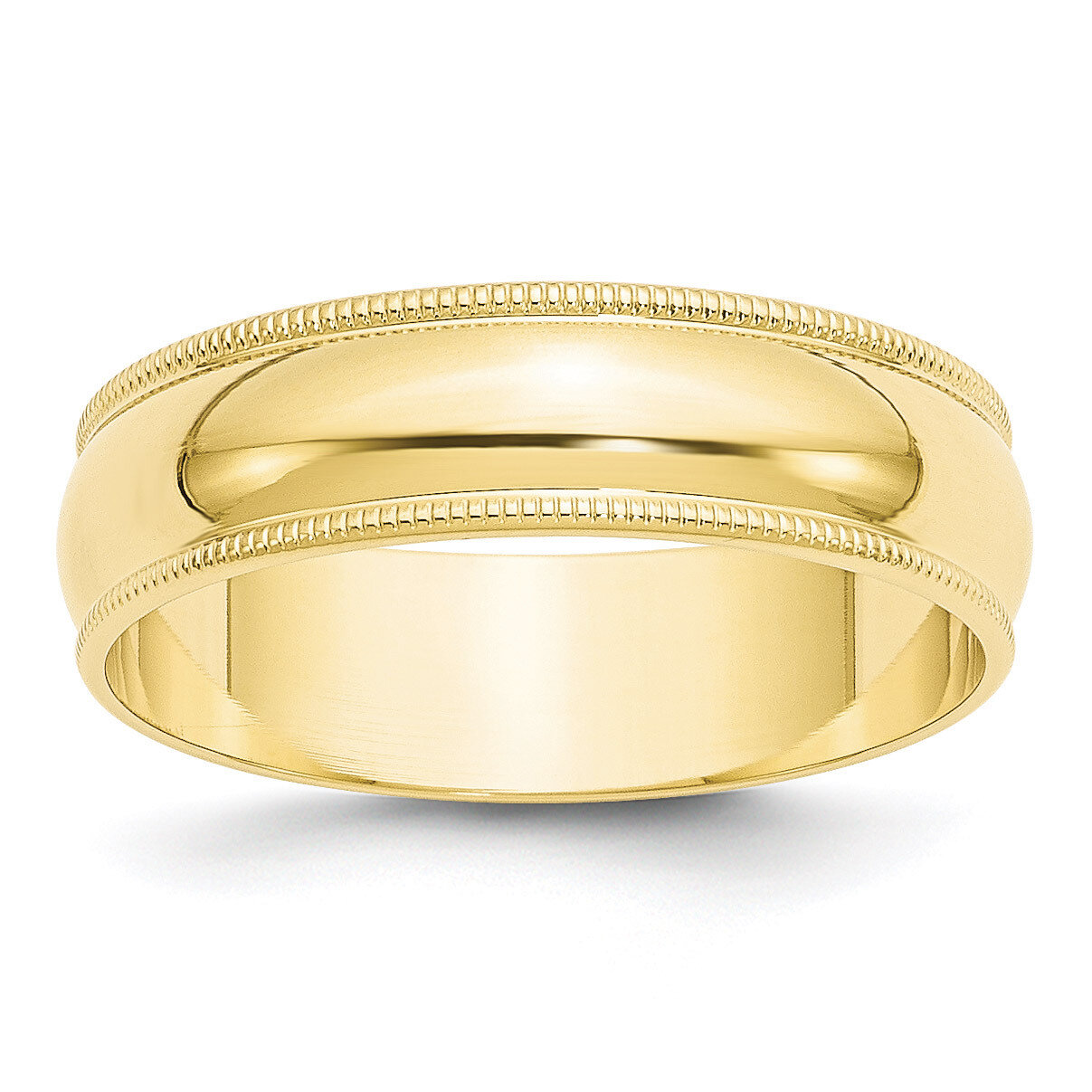 6mm Lightweight Milgrain Half Round Band 10k Yellow Gold Engravable 1ML060-10, MPN: 1ML060-10, 8867…