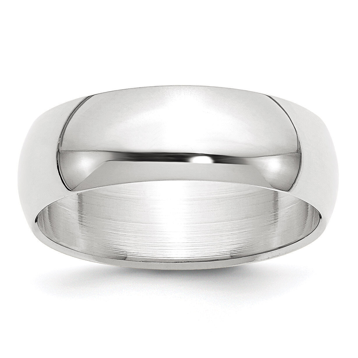 7mm Half Round Band 10k White Gold Engravable 1WHR070-10, MPN: 1WHR070-10, 886774466675