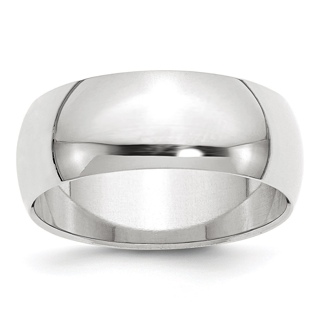 8mm Half Round Band 10k White Gold Engravable 1WHR080-10, MPN: 1WHR080-10, 886774466880