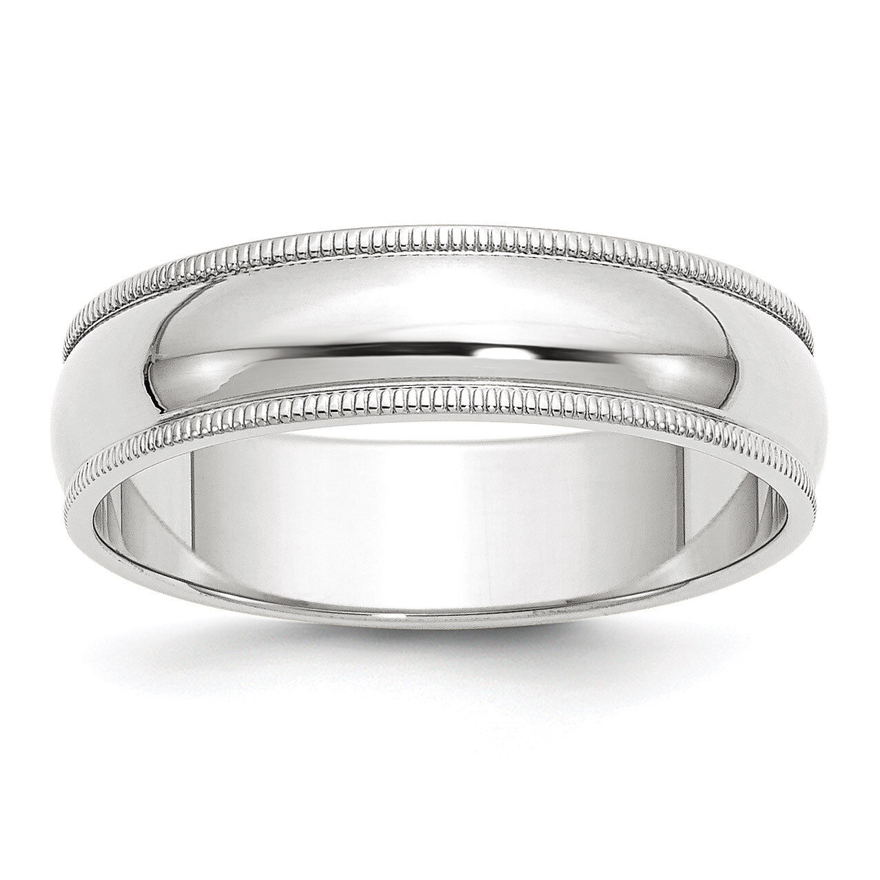 6mm Milgrain Half Round Band 10k White Gold Engravable 1WM060-10, MPN: 1WM060-10, 886774304007