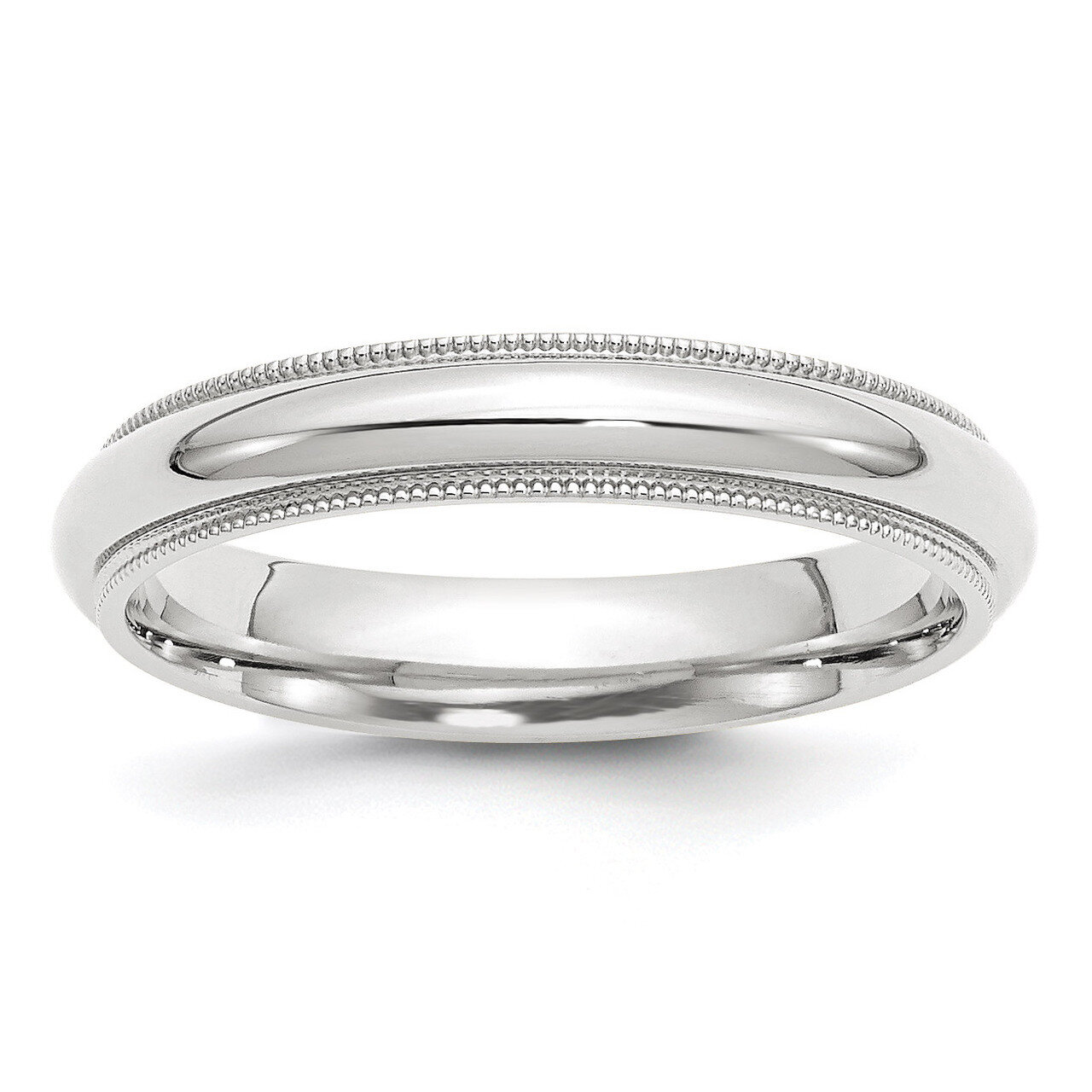 4mm Milgrain Comfort Fit Band 10k White Gold Engravable 1WMC040-10, MPN: 1WMC040-10, 886774471587