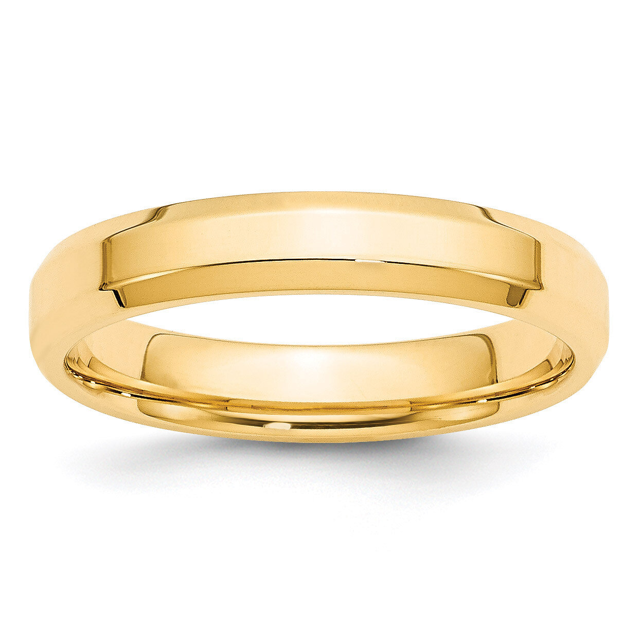 4mm Bevel Edge Comfort Fit Band 14k Yellow Gold Engravable BEC040-10