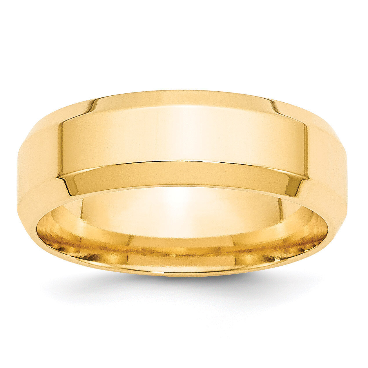 7mm Bevel Edge Comfort Fit Band 14k Yellow Gold Engravable BEC070-10, MPN: BEC070-10, 886774473895