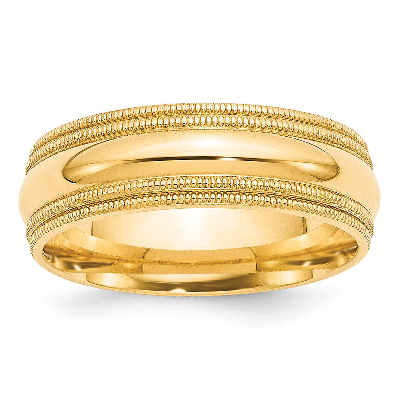 7mm Double Milgrain Comfort Fit Band 14k Yellow Gold Engravable DMC070-10, MPN: DMC070-10, 88677447…