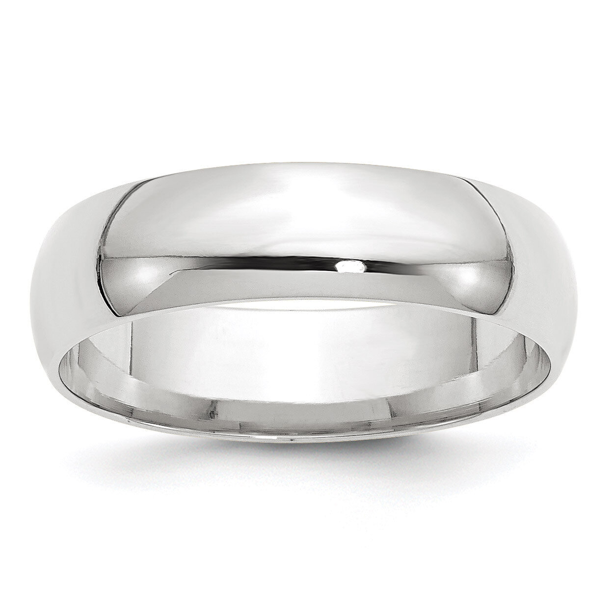 6mm Lightweight Comfort Fit Band 14k White Gold Engravable WCFL060-10