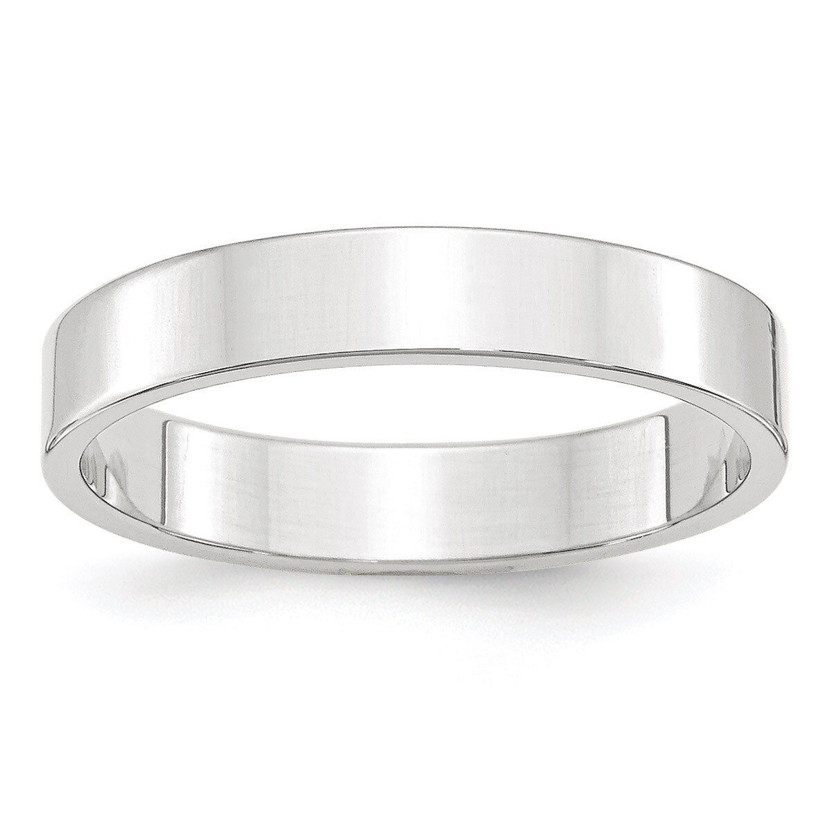 4mm Lightweight Flat Band 14k White Gold Engravable WFLL040-10