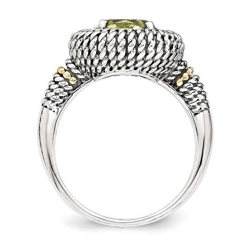 Lemon Quartz Ring Sterling Silver &amp; 14k Gold Antiqued QTC1144, MPN: QTC1144, 883957014890