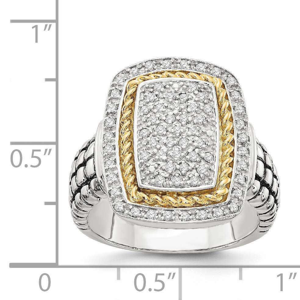 1/4ct. Diamond Ring Sterling Silver &amp; 14k Gold QTC120, MPN: QTC120, 742323127353