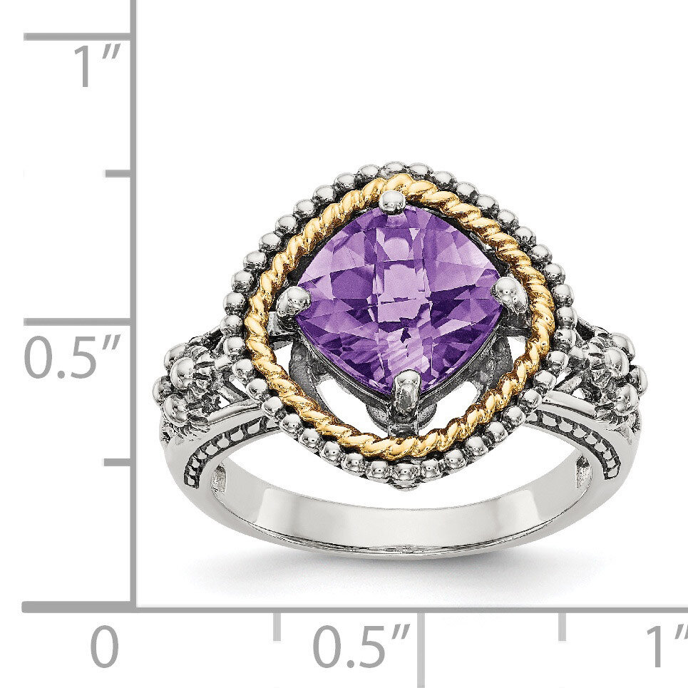 Amethyst Ring Sterling Silver &amp; 14k Gold QTC350, MPN: QTC350, 883957316611