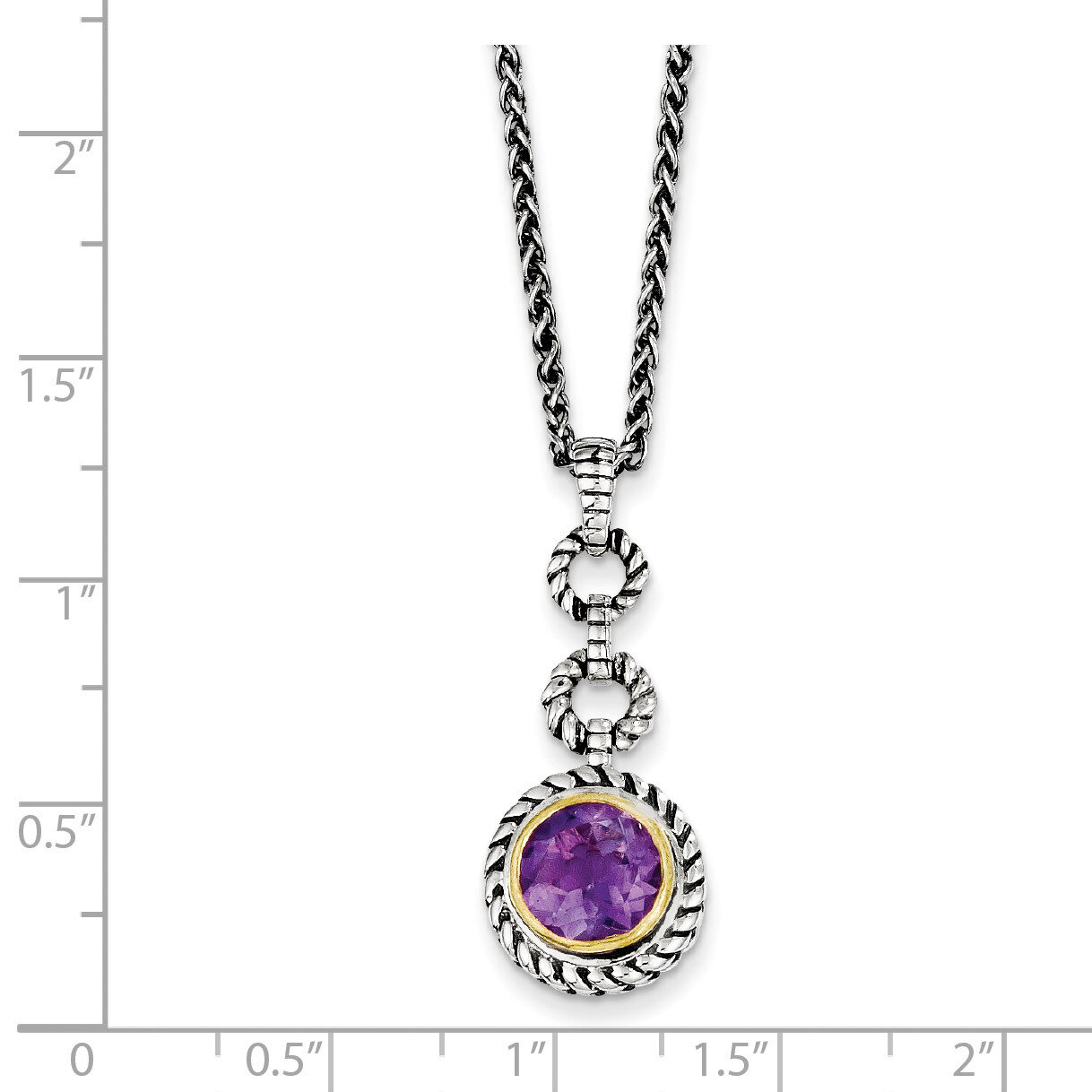 Gold-tone Flash 1.60 Amethyst 18 Inch Necklace Sterling Silver QTC40, MPN: QTC40, 742323128862