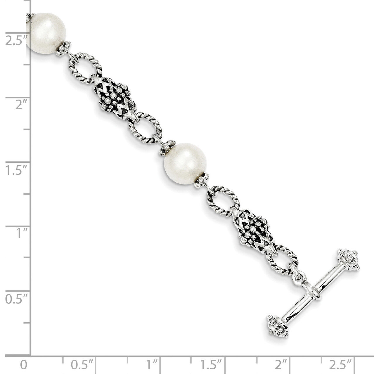 8-8.5mm Cultured Pearl 8 Inch Bracelet Sterling Silver QTC428, MPN: QTC428, 883957503202