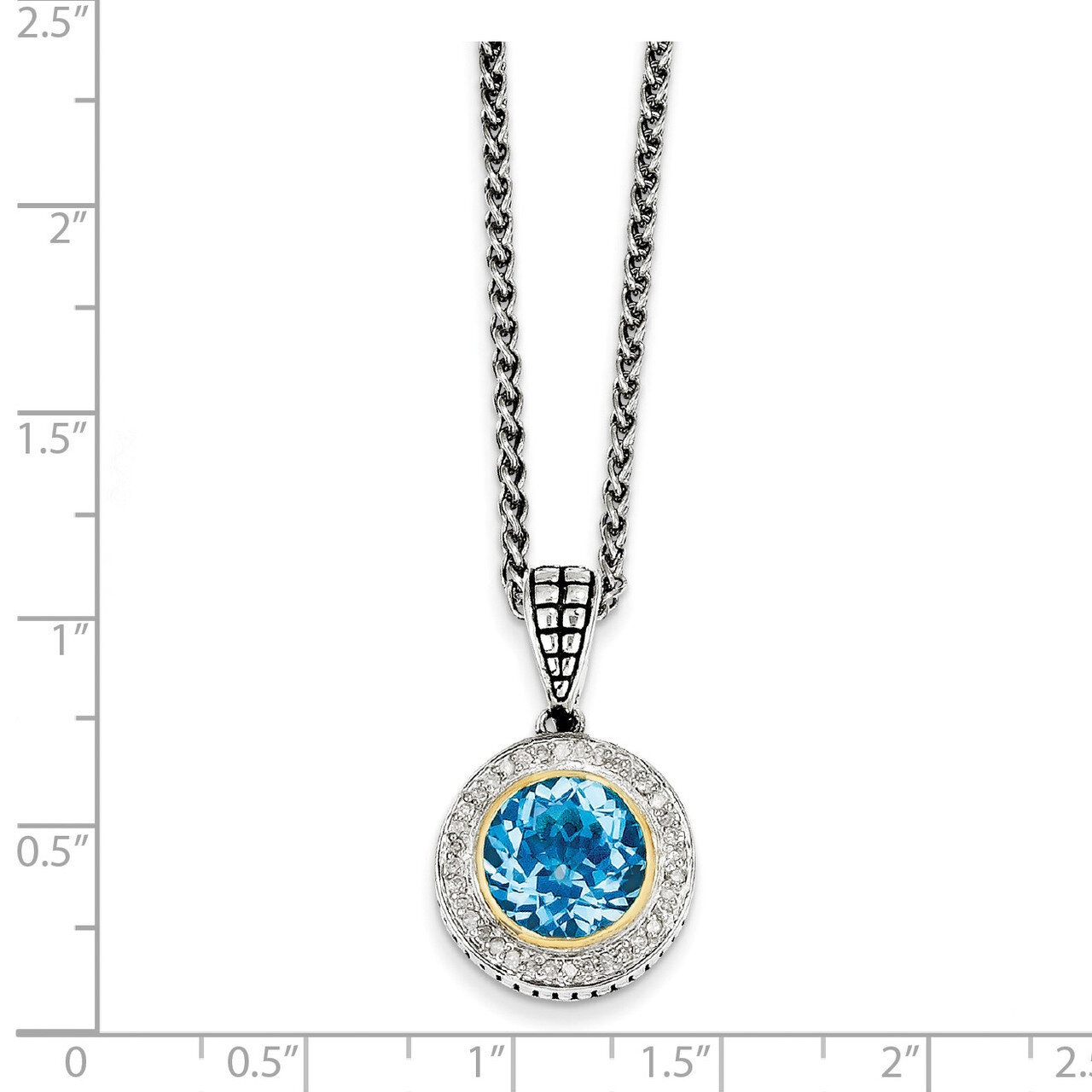 Swiss BT &amp; 1/5ct. Diamond18 Inch Necklace Sterling Silver &amp; 14k Gold QTC52, MPN: QTC52, 742323129036