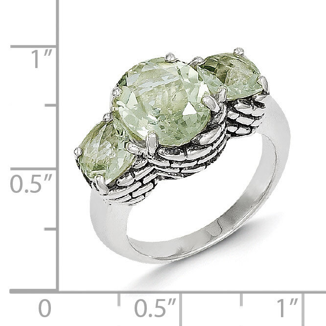 5.15Green Quartz Ring Sterling Silver QTC82, MPN: QTC82, 742323129272