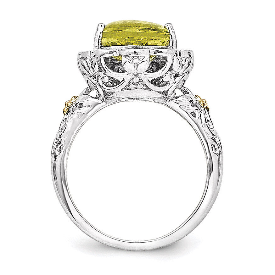 Lemon Quartz Ring Sterling Silver &amp; 14k Gold QTC942, MPN: QTC942, 883957015057
