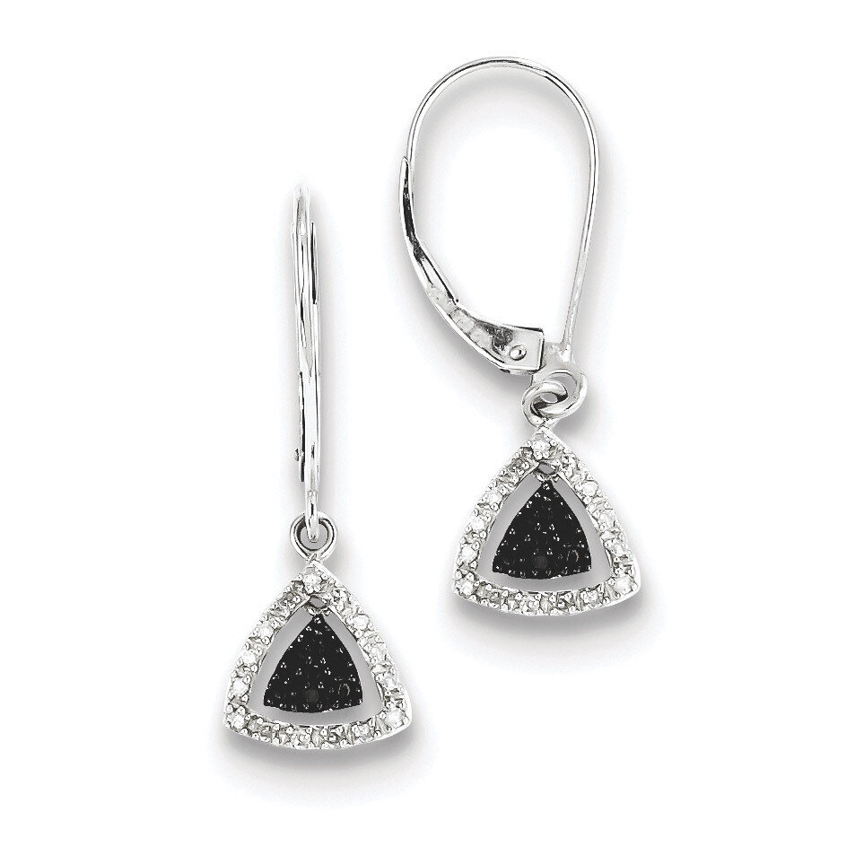Black &amp; White Diamond Earrings Sterling Silver QE10836, MPN: QE10836, 883957026404