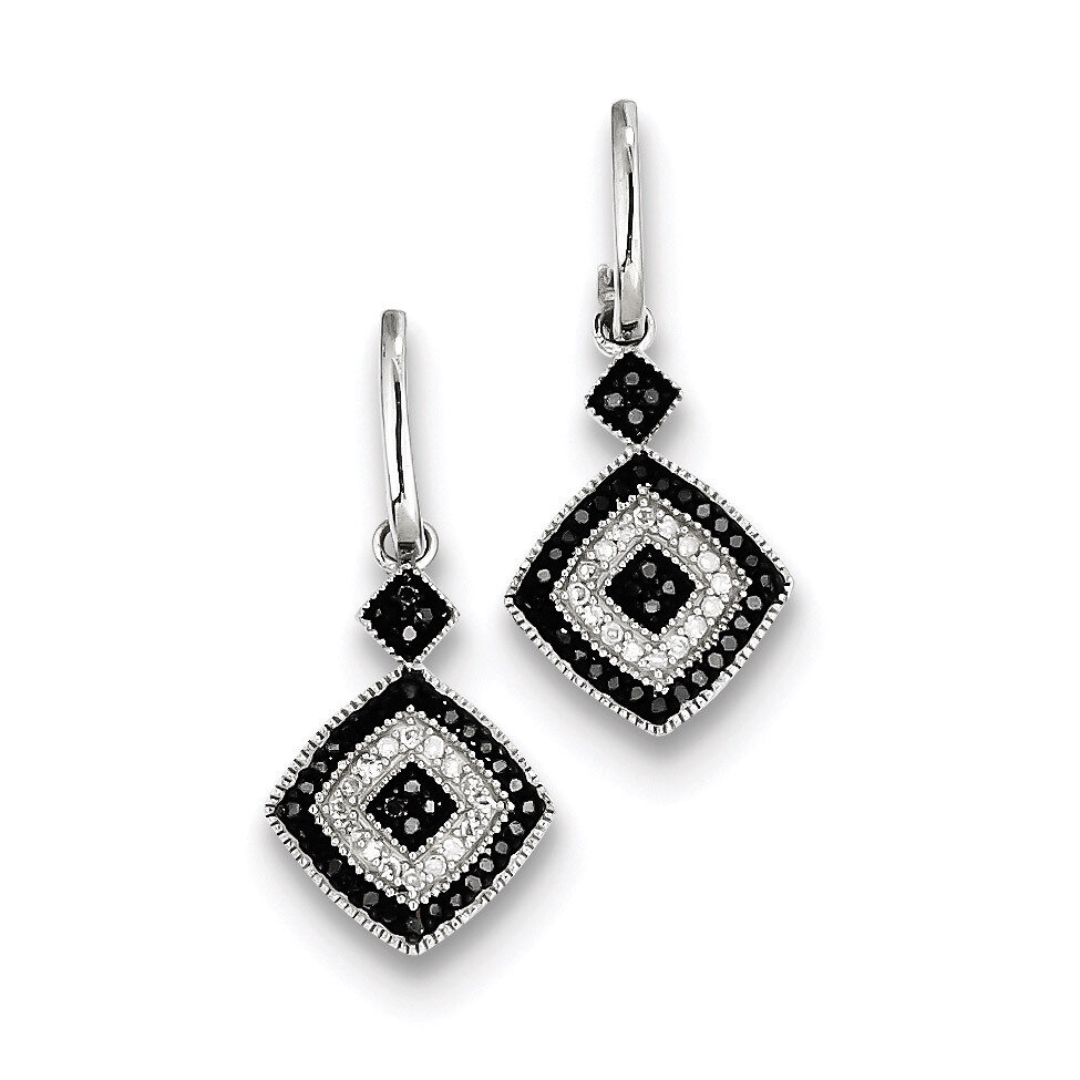 Black and White Diamond Earrings Sterling Silver QE10875, MPN: QE10875, 883957026343