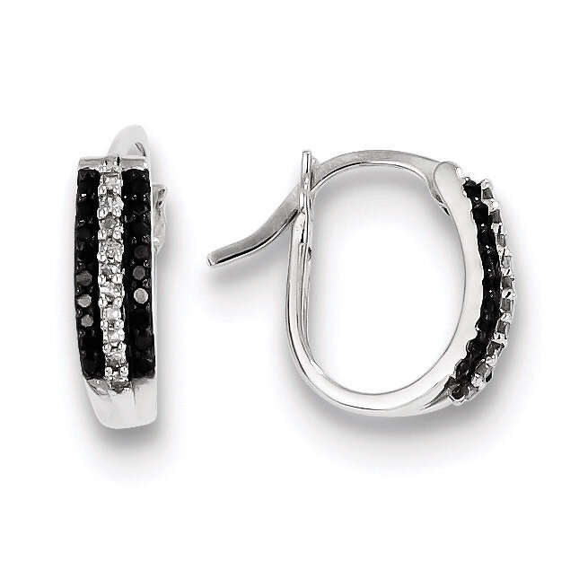 Black &amp; White Diamond Earrings Sterling Silver QE10920, MPN: QE10920, 883957026466