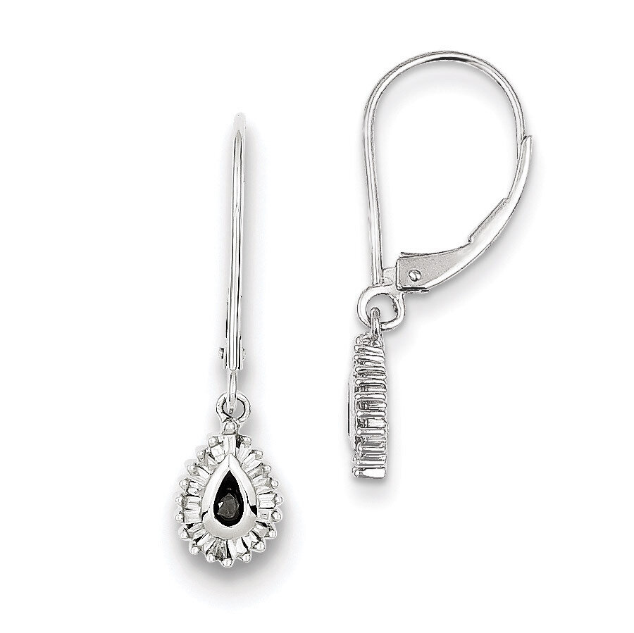 Black and White Diamond Dangle Earrings Sterling Silver QE7846