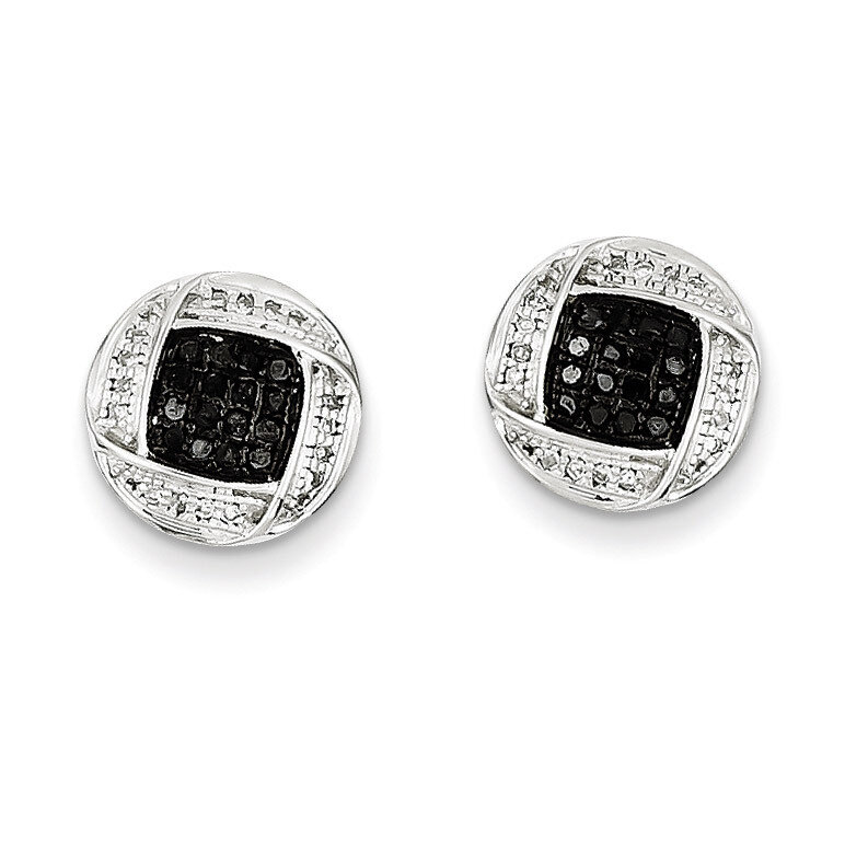 Black &amp; White Diamond Earrings Sterling Silver QE7867, MPN: QE7867, 886774189413