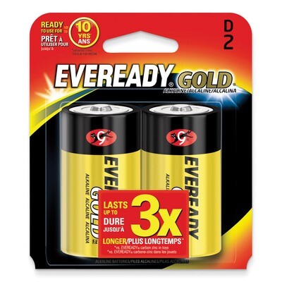 (2) Pack of Eveready Gold D Batteries WBD, MPN: WBD, 191101637032