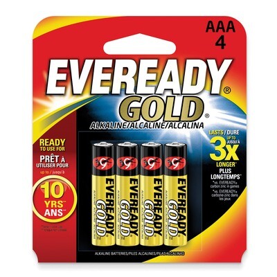 (4) Pack of Eveready Gold ABatteries WBAAA, MPN: WBAAA, 191101637018