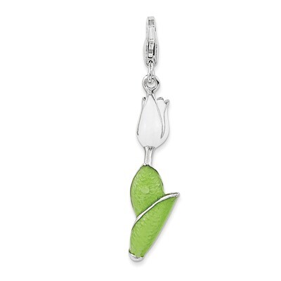 Tulip Charm Sterling Silver Enameled QCC999 by Amore La Vita, MPN: QCC999, 191101389375