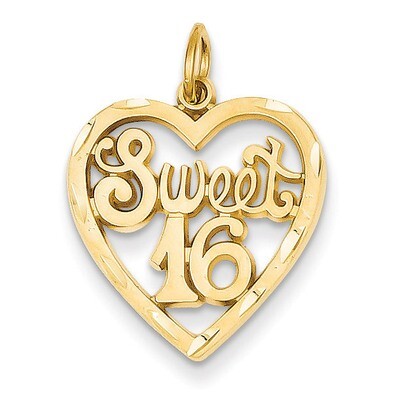 Sweet 16 in A Heart Charm 14k Gold C999, MPN: C999, 886774256184