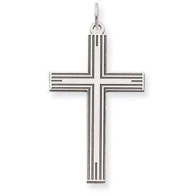 Laser Designed Cross Pendant 14k White Gold XR998, MPN: XR998, 886774133461
