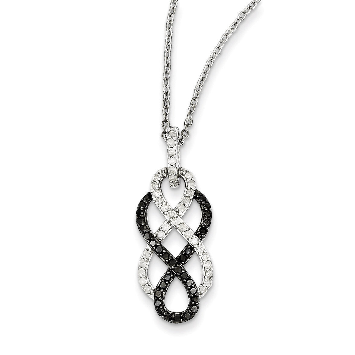 Black &amp; White Diamond Pendant Sterling Silver QP2177, MPN: QP2177, 886774309903