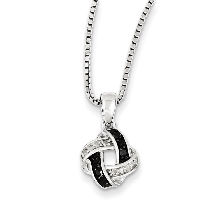 Black &amp; White Diamond Pendant Necklace Sterling Silver QP2360, MPN: QP2360, 886774189659