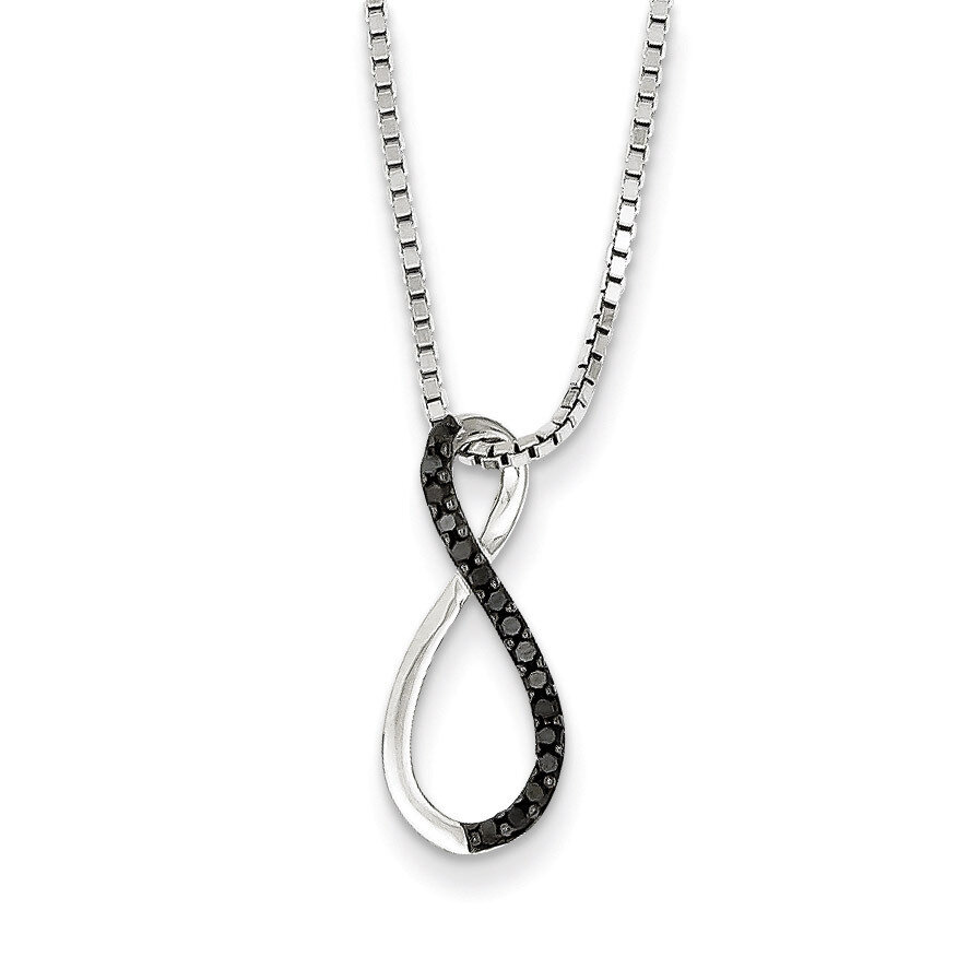 Black Diamond Necklace Sterling Silver QP2377
