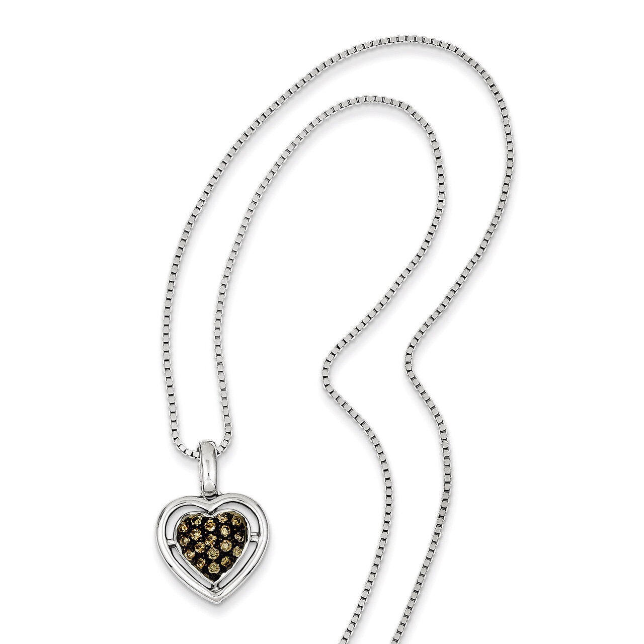 Champagne Diamond Heart Pendant Sterling Silver QP3628, MPN: QP3628, 883957028057