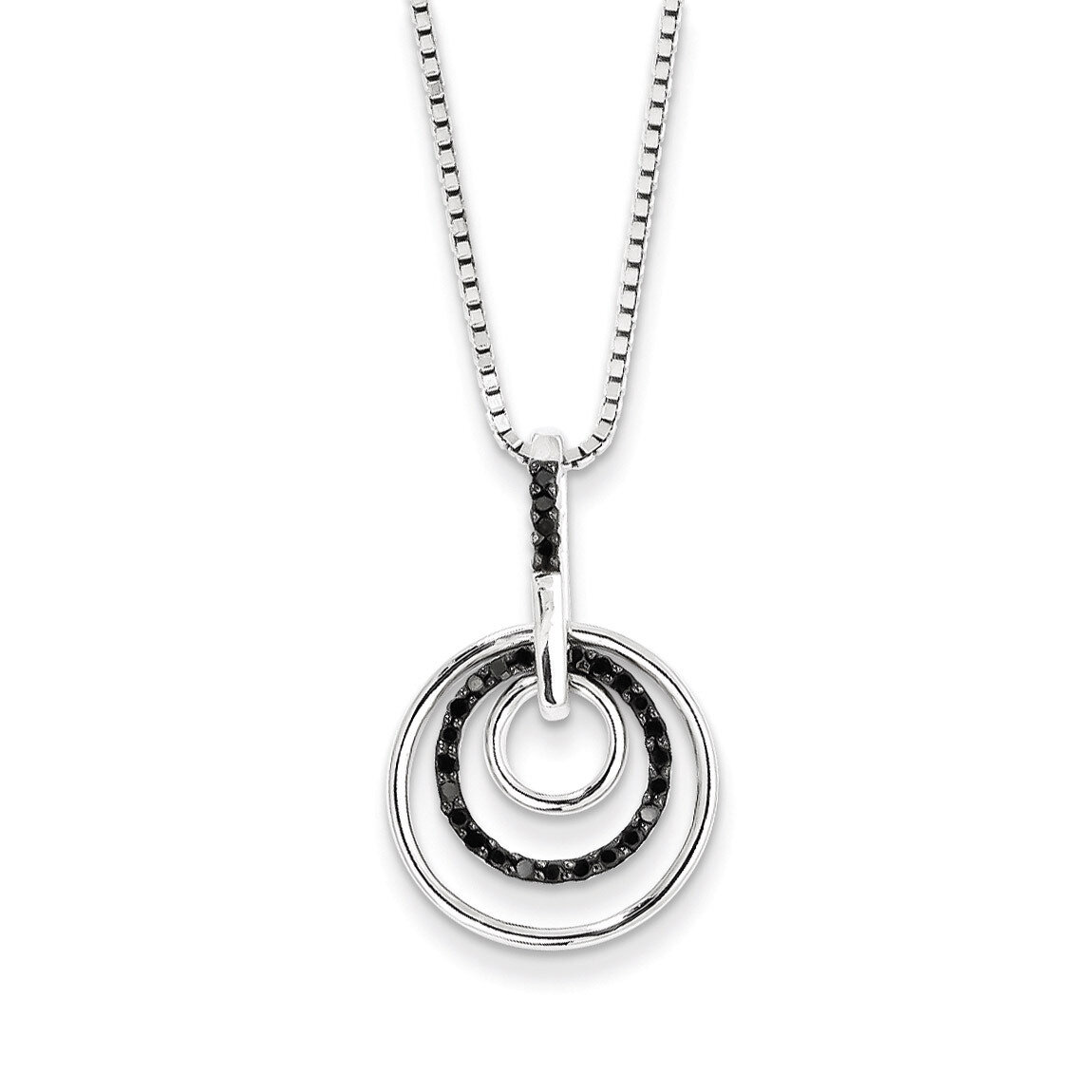 Black &amp; White Diamond Pendant Sterling Silver QP3783, MPN: QP3783, 886774310589