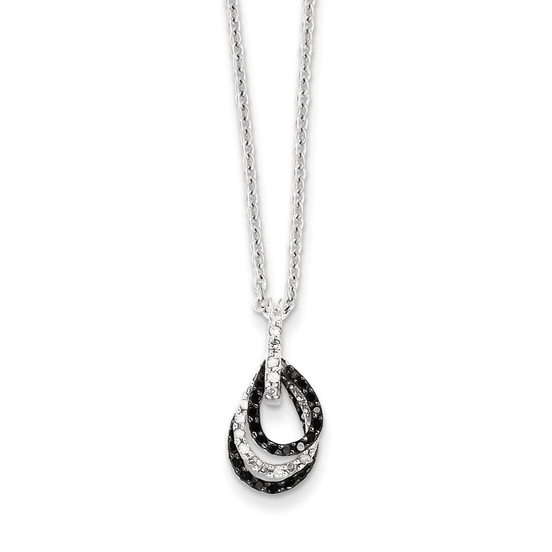 Black &amp; White Diamond Pendant Sterling Silver QP3785, MPN: QP3785, 883957028651